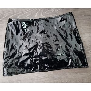 Black Pleather Shiny Short Skirt